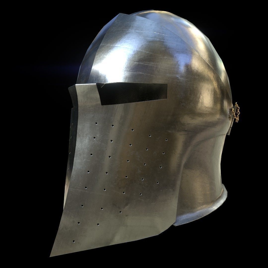 Medieval Knight helmets Pack Low-poly 3D model_41