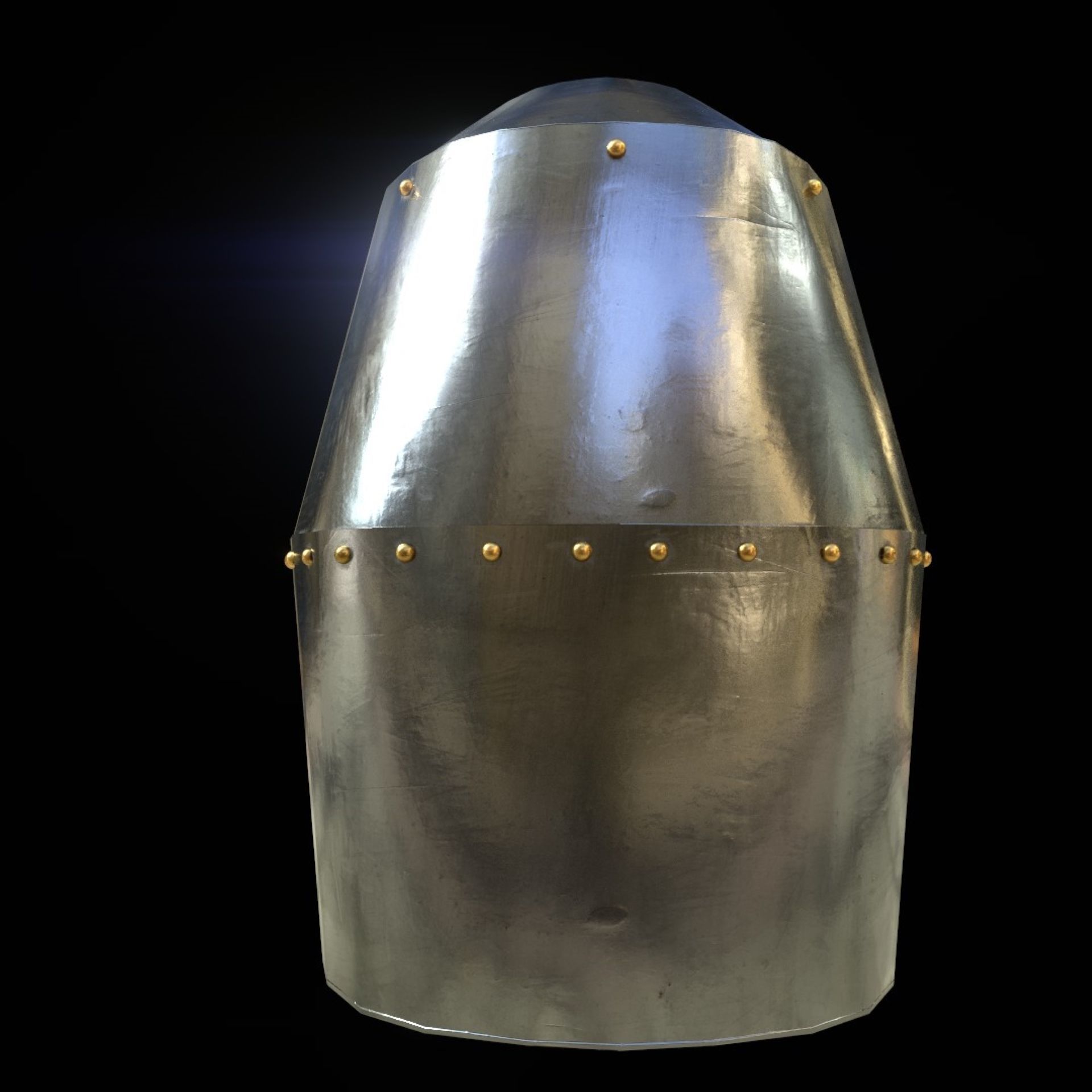 Medieval Knight helmets Pack Low-poly 3D model_4