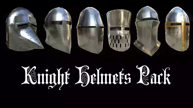 Medieval Knight helmets Pack