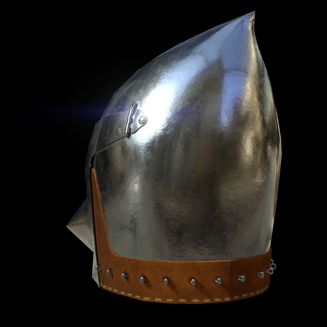 Medieval Knight helmets Pack Low-poly 3D model_35