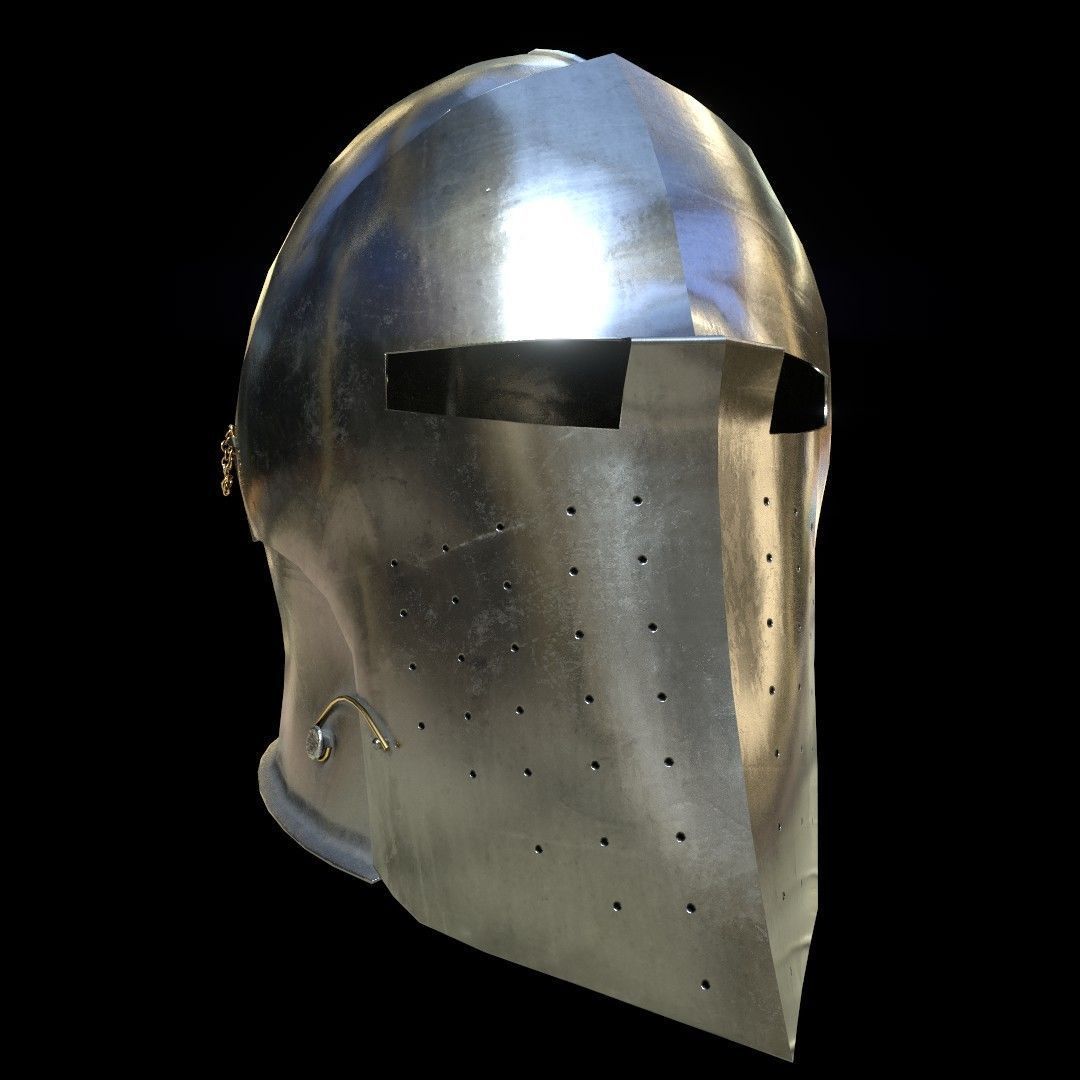 Medieval Knight helmets Pack Low-poly 3D model_39