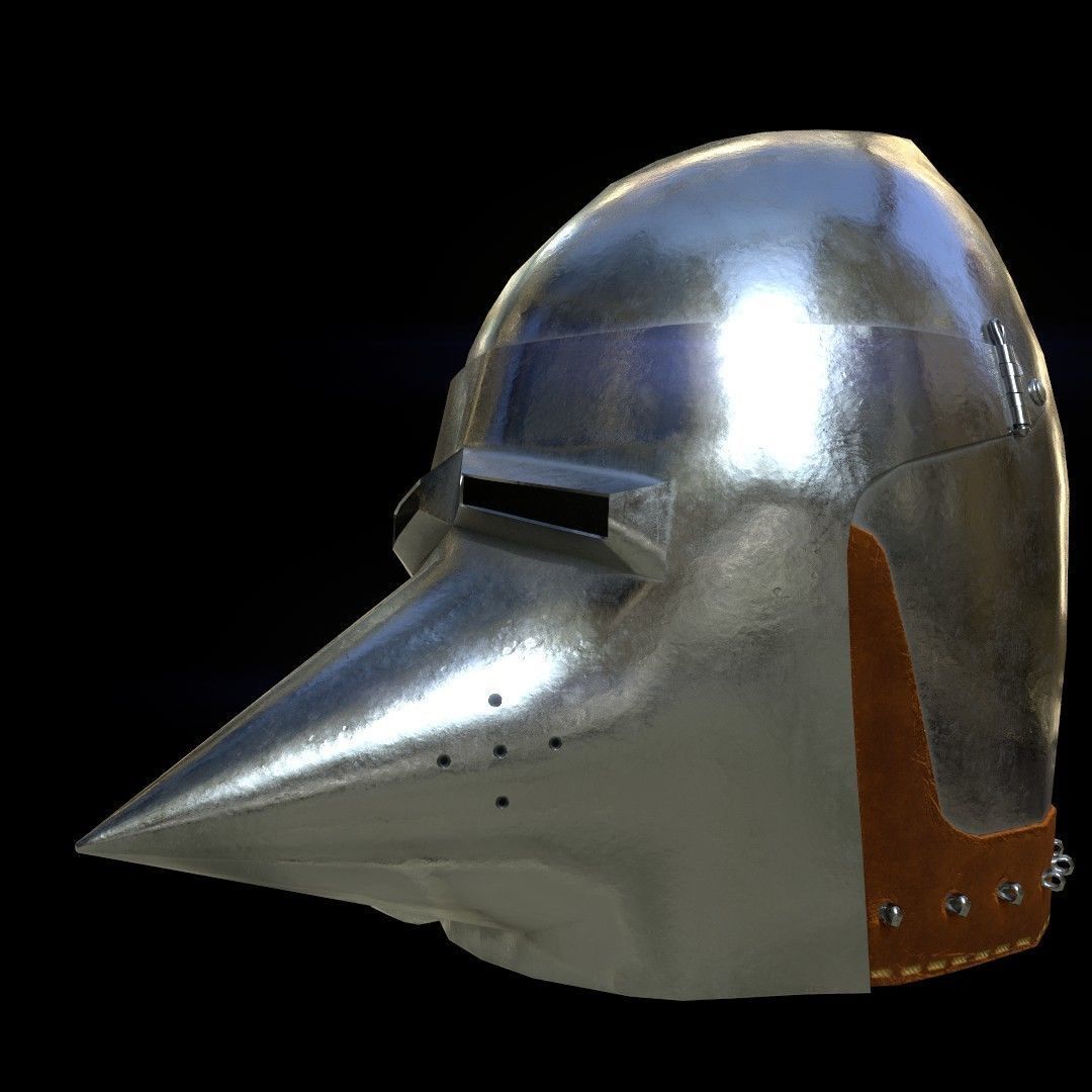 Medieval Knight helmets Pack Low-poly 3D model_33