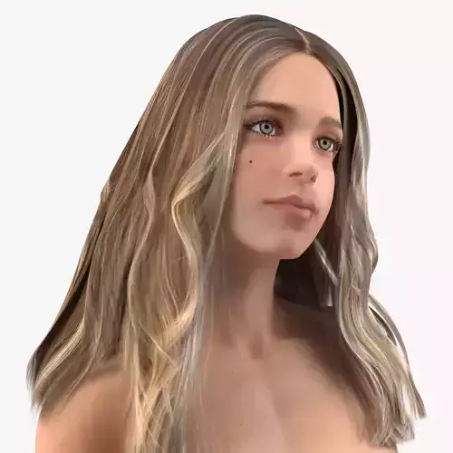Nude Young Woman Standing Pose 3D model