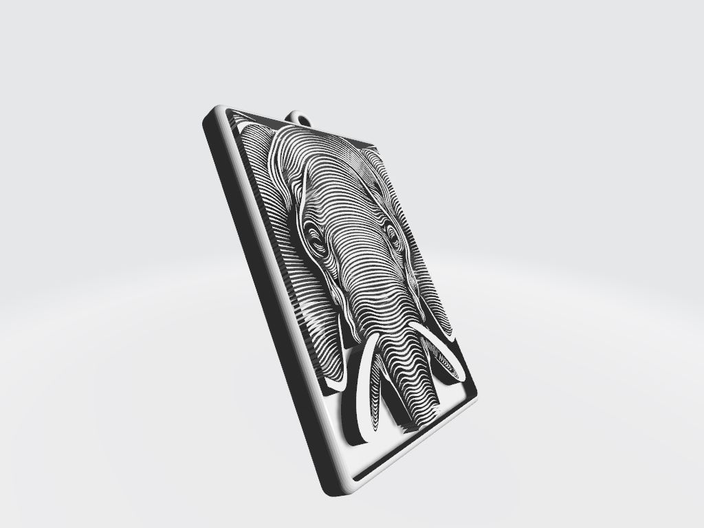 HM Elephant Keychain  Model 001 3D print model_8