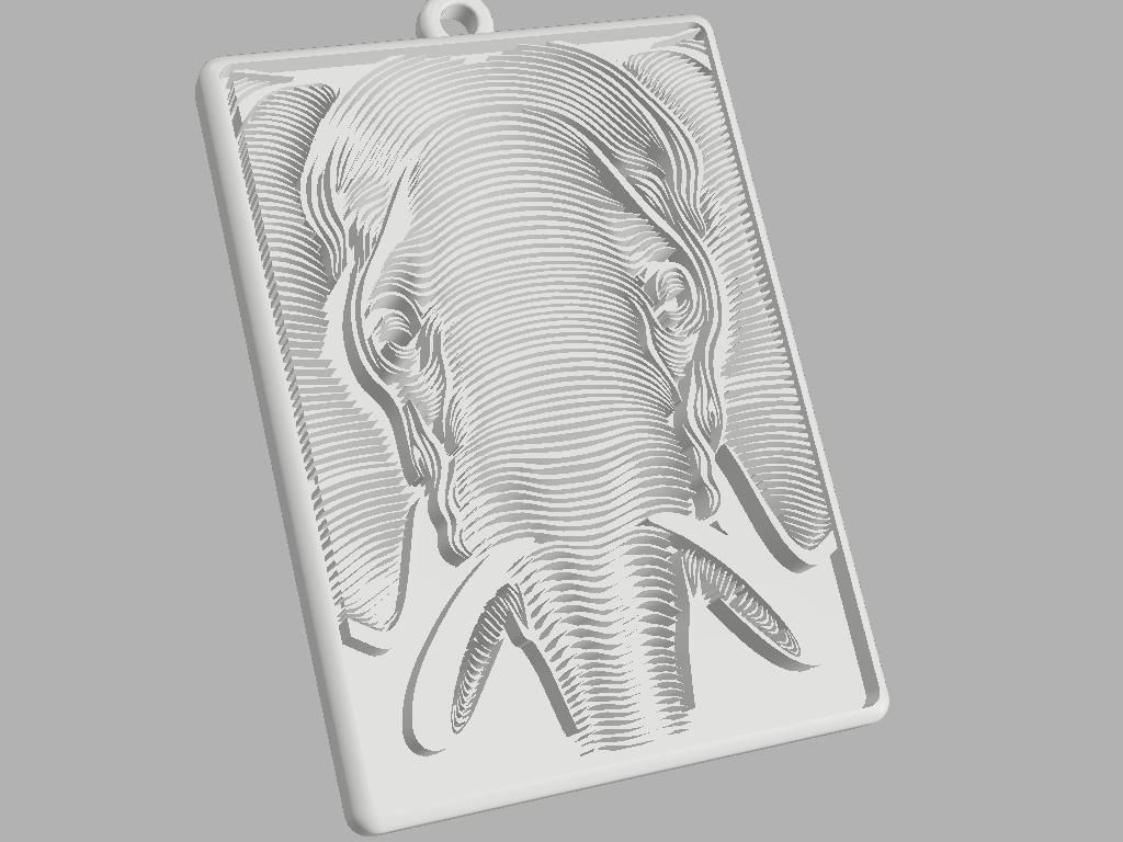HM Elephant Keychain  Model 001 3D print model_6