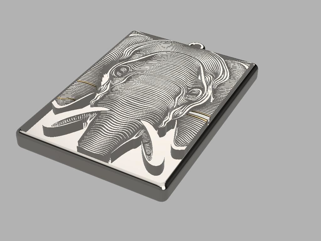 HM Elephant Keychain  Model 001 3D print model_5