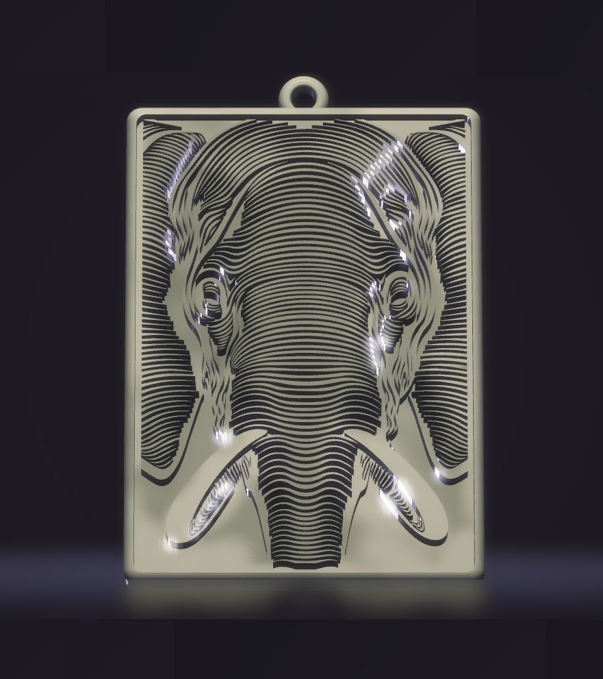 HM Elephant Keychain  Model 001 3D print model_2
