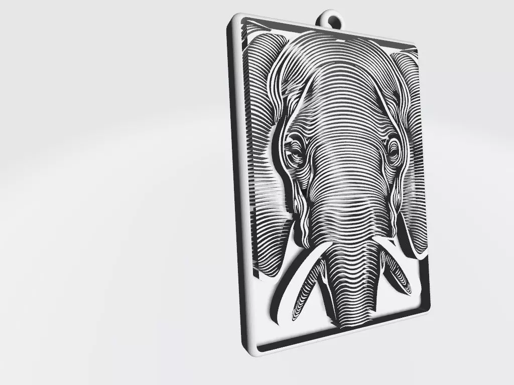 HM Elephant Keychain  Model 001 3D print model_0