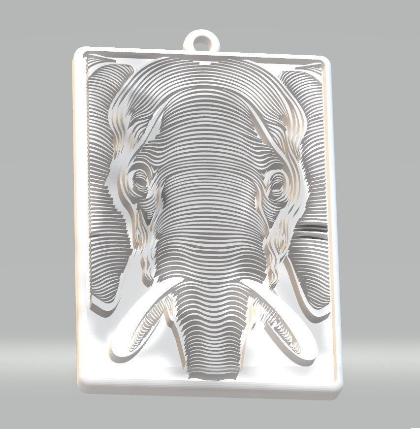 HM Elephant Keychain  Model 001 3D print model_1