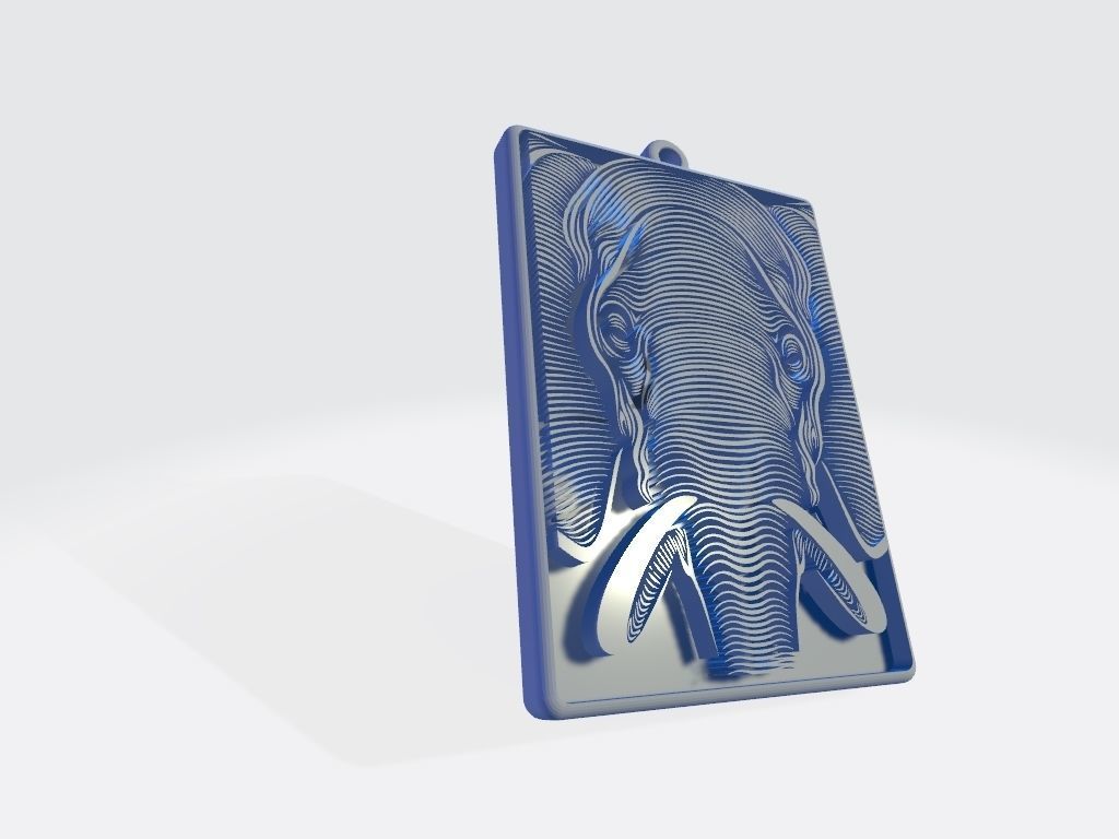 HM Elephant Keychain  Model 001 3D print model_7