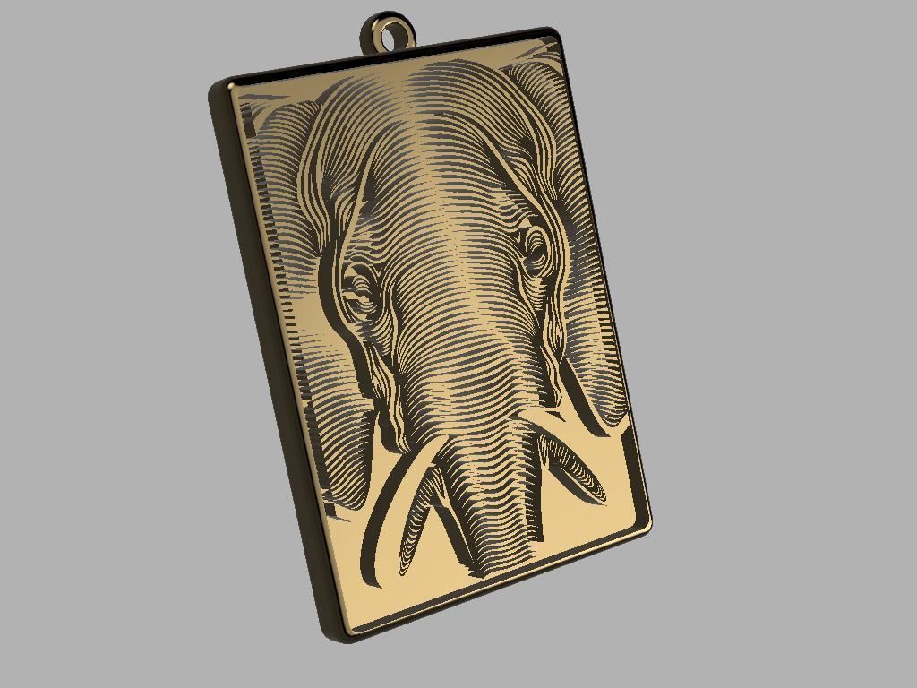 HM Elephant Keychain  Model 001 3D print model_3
