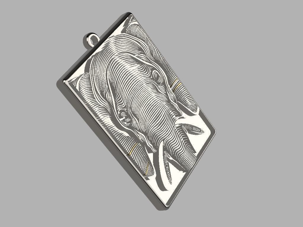 HM Elephant Keychain  Model 001 3D print model_4