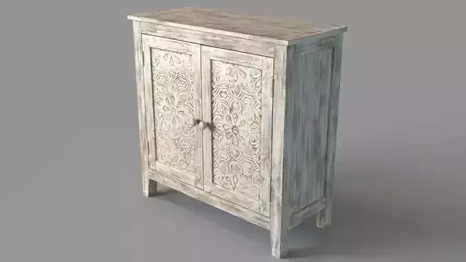 Gloria Cabinet White Wash 3D model
