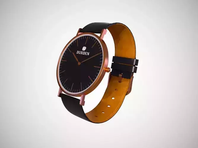 Wrist watch 3D model - Black