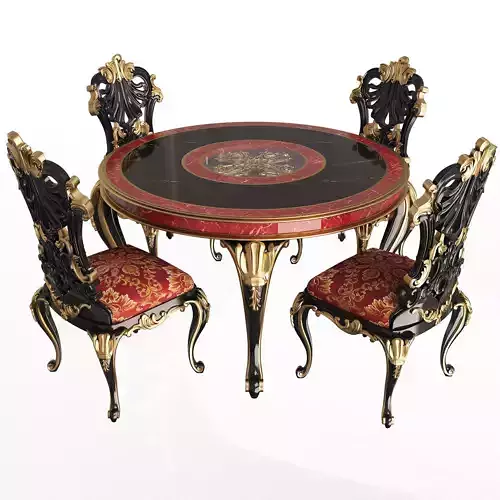 Classic Round Dinning Table and Chairs
