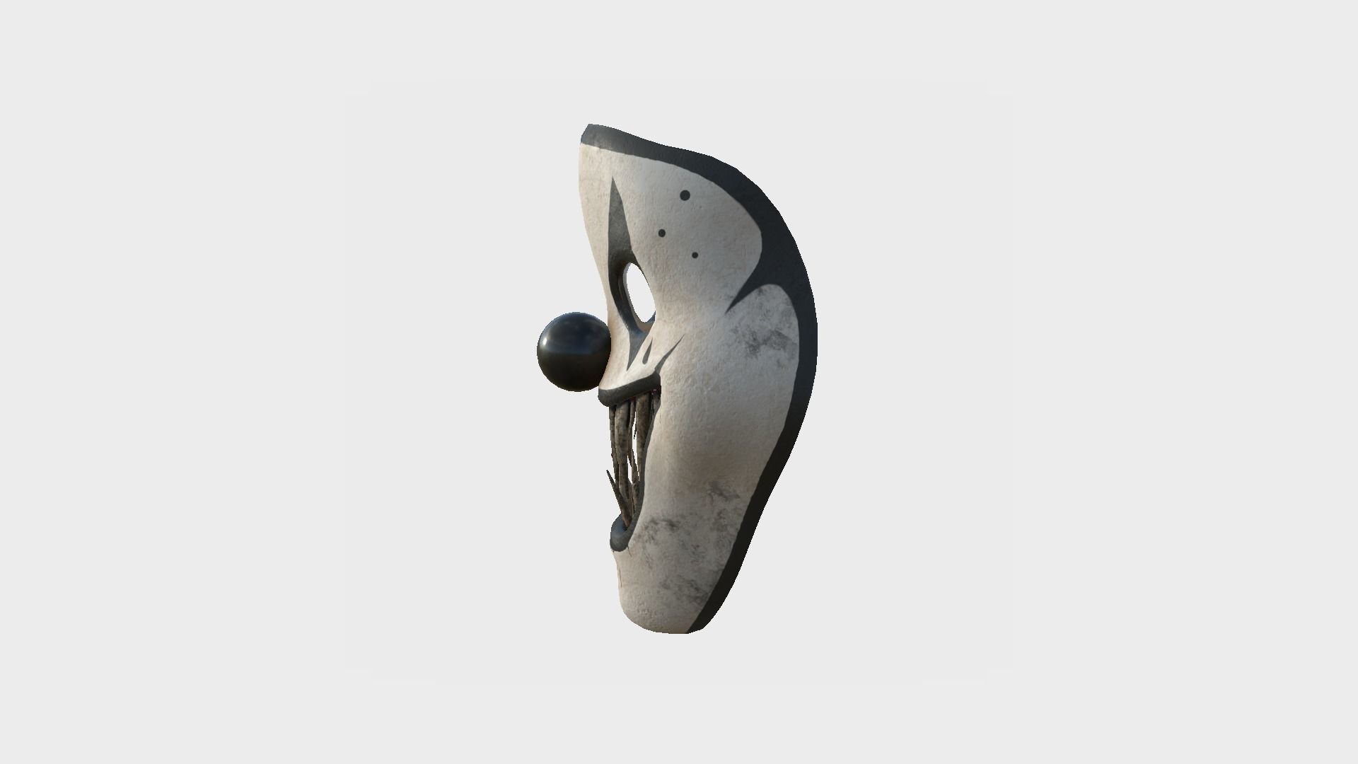 Clown Terror Mask 01 Black White - Character Design Fashion Low-poly 3D model_3