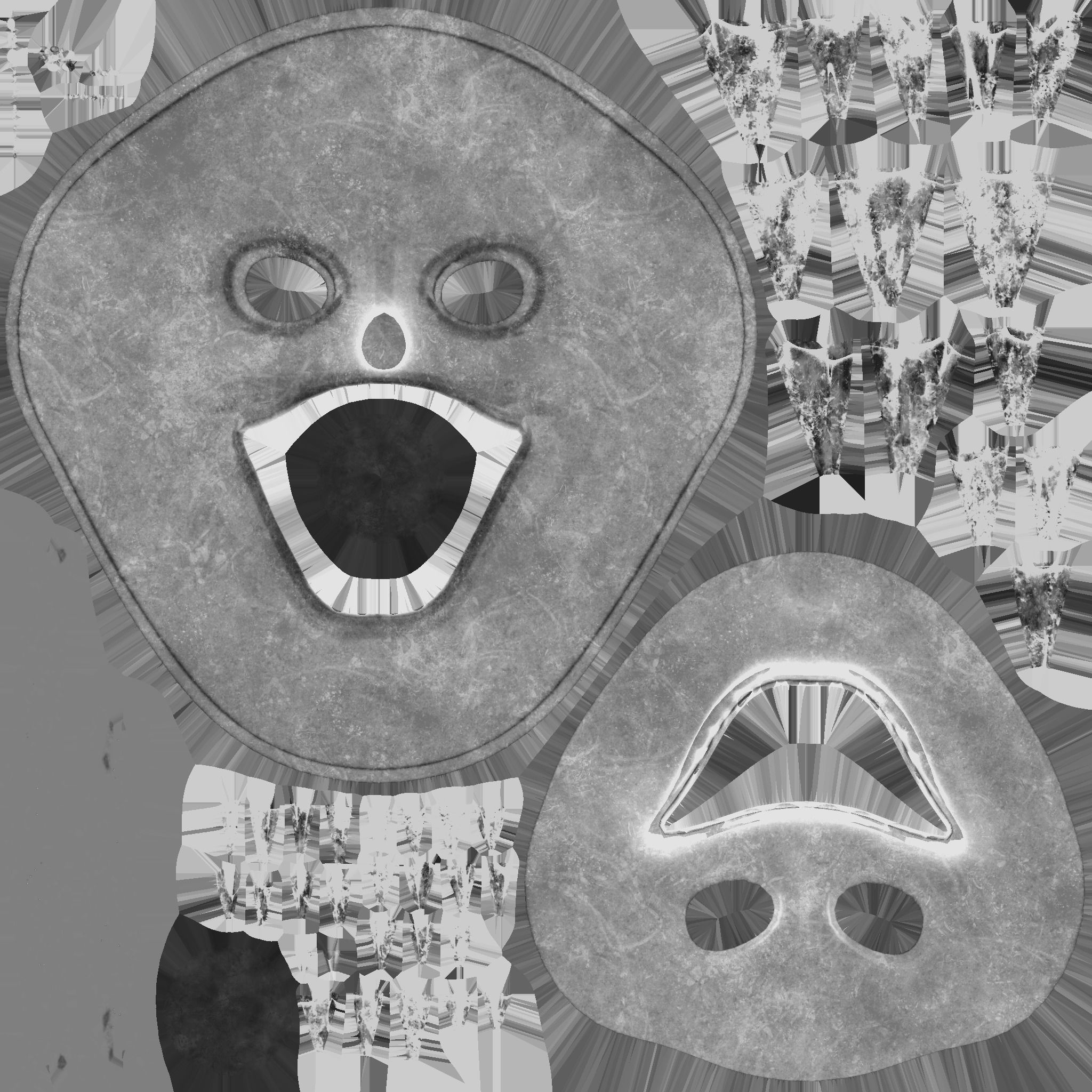 Clown Terror Mask 01 Black White - Character Design Fashion Low-poly 3D model_21