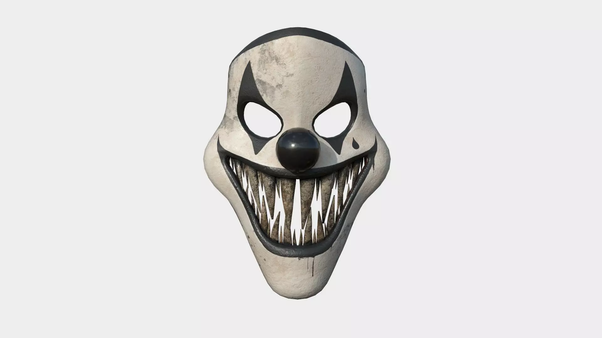 Clown Terror Mask 01 Black White - Character Design Fashion Low-poly 3D model_0