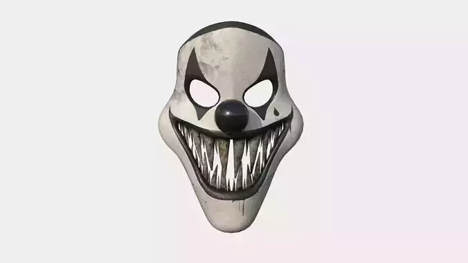 Clown Terror Mask 01 Black White - Character Design Fashion Low-poly 3D model