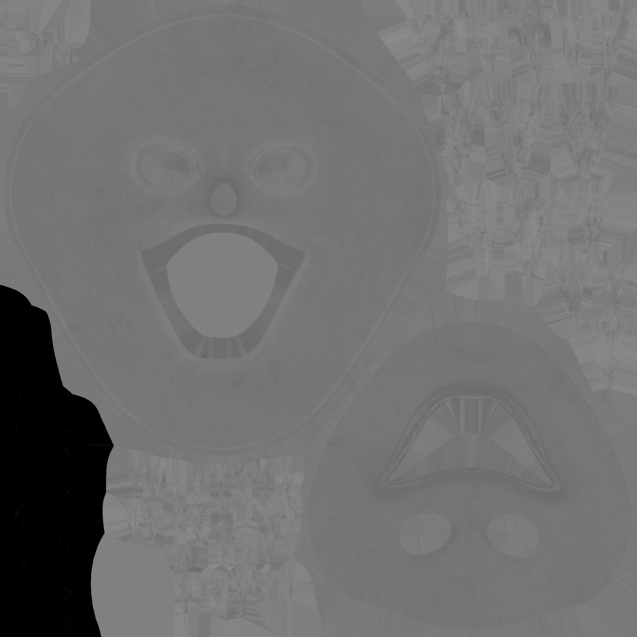 Clown Terror Mask 01 Black White - Character Design Fashion Low-poly 3D model_18