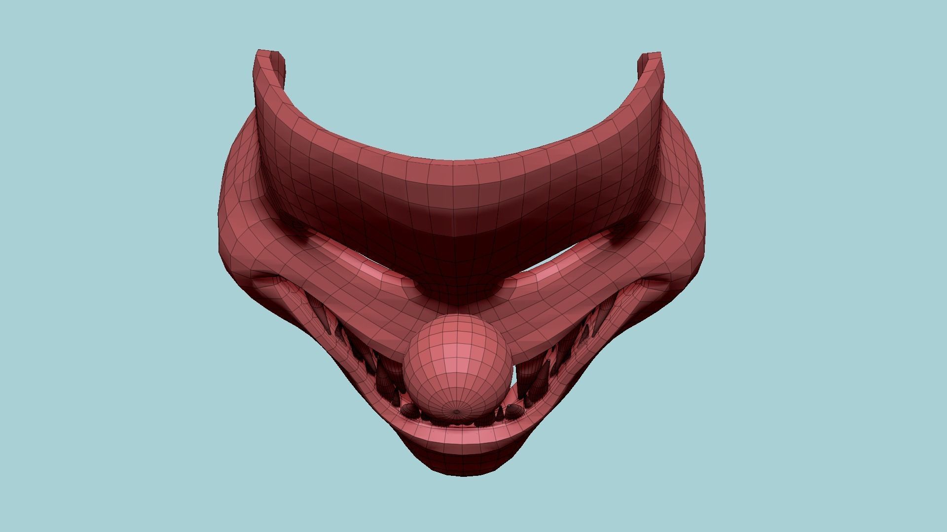 Clown Terror Mask 01 Black White - Character Design Fashion Low-poly 3D model_15