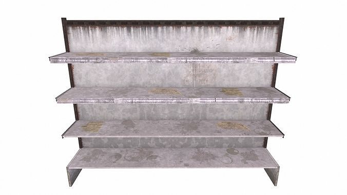 Post Apocalyptic Soviet Supermarket Shelf Low-poly 3D model Low-poly 3D model