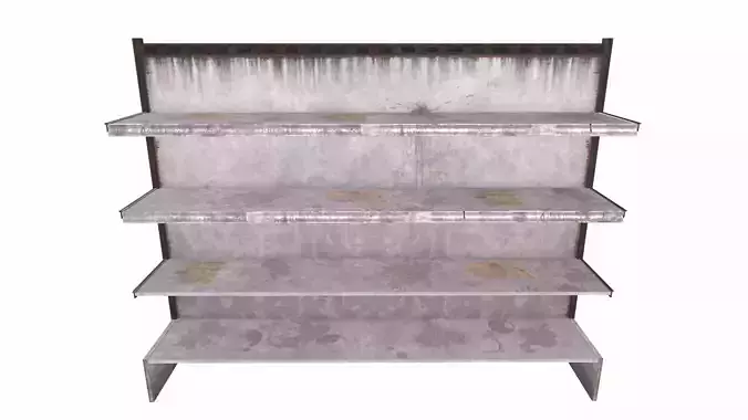 Post Apocalyptic Soviet Supermarket Shelf Low-poly 3D model