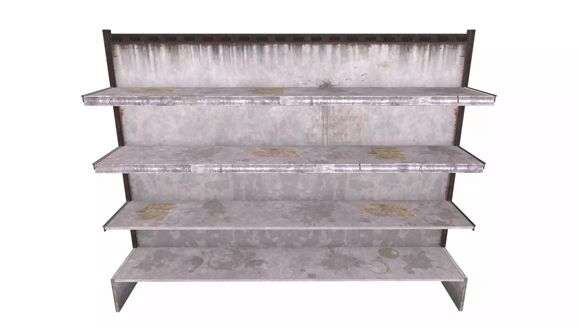 Post Apocalyptic Soviet Supermarket Shelf Low-poly 3D model Low-poly 3D model