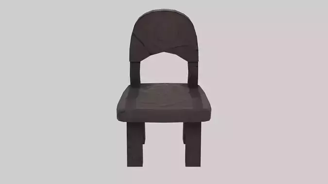 Wooden Chair Low-poly 3D model