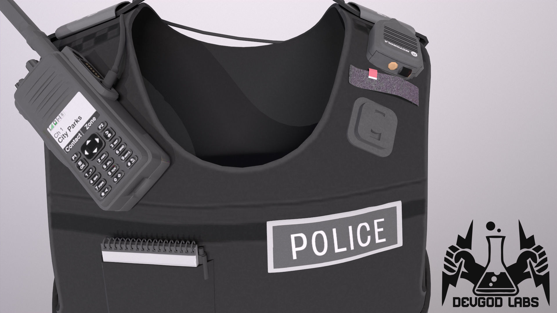 Police Patrol Vest Low-poly 3D model_5