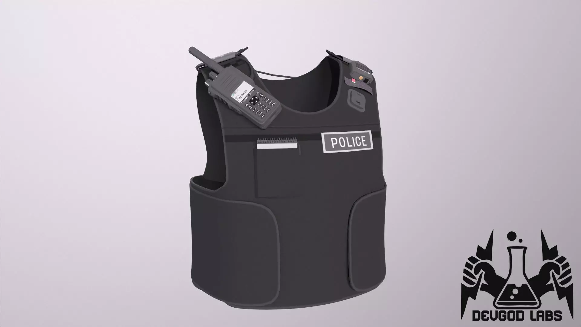 Police Patrol Vest Low-poly 3D model_0