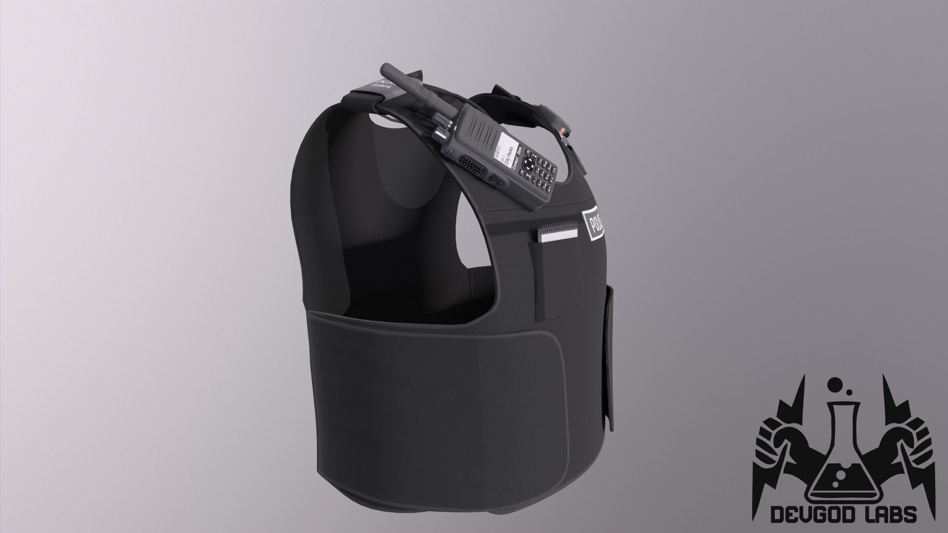 Police Patrol Vest Low-poly 3D model_1
