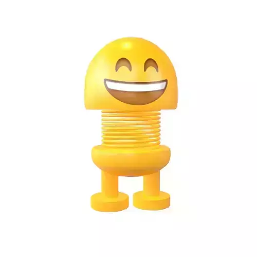 Car Spring Expression Decoration Toys Grinning Face v1 001 Low-poly 3D model