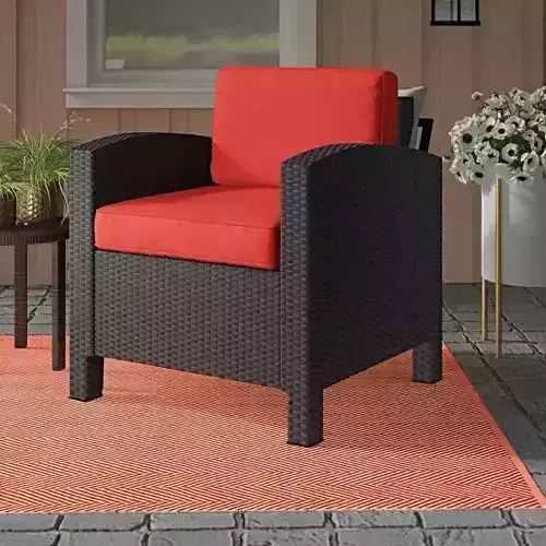 Katzer Wicker Resin Aluminum Contemporary Patio Chair 