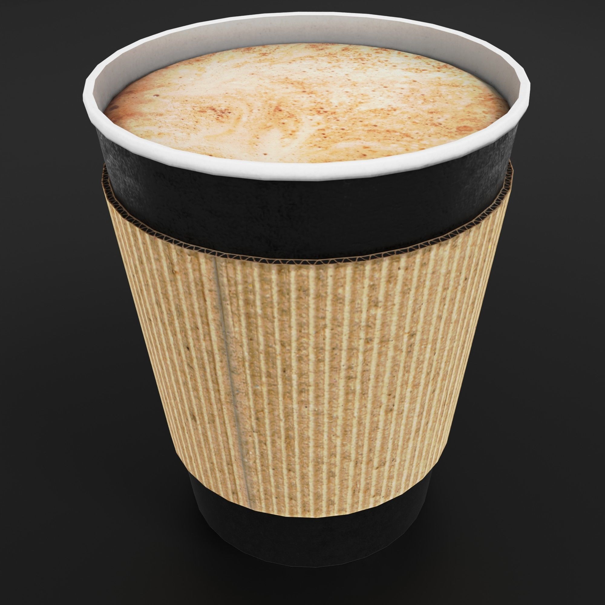 Paper cup of coffee Low-poly 3D model_13