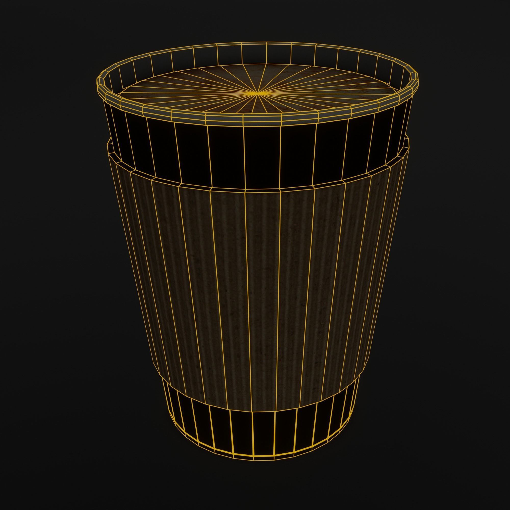 Paper cup of coffee Low-poly 3D model_5