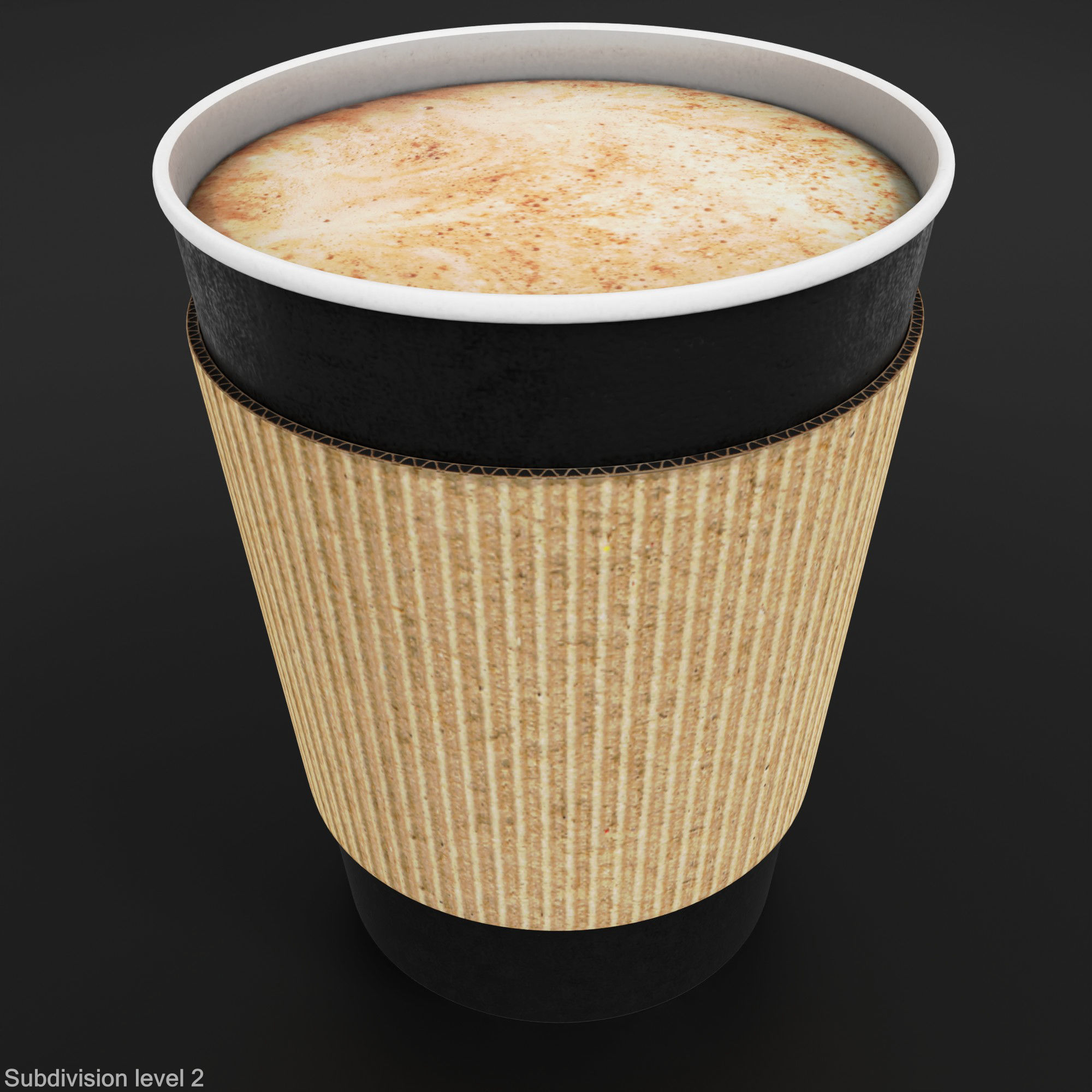 Paper cup of coffee Low-poly 3D model_1