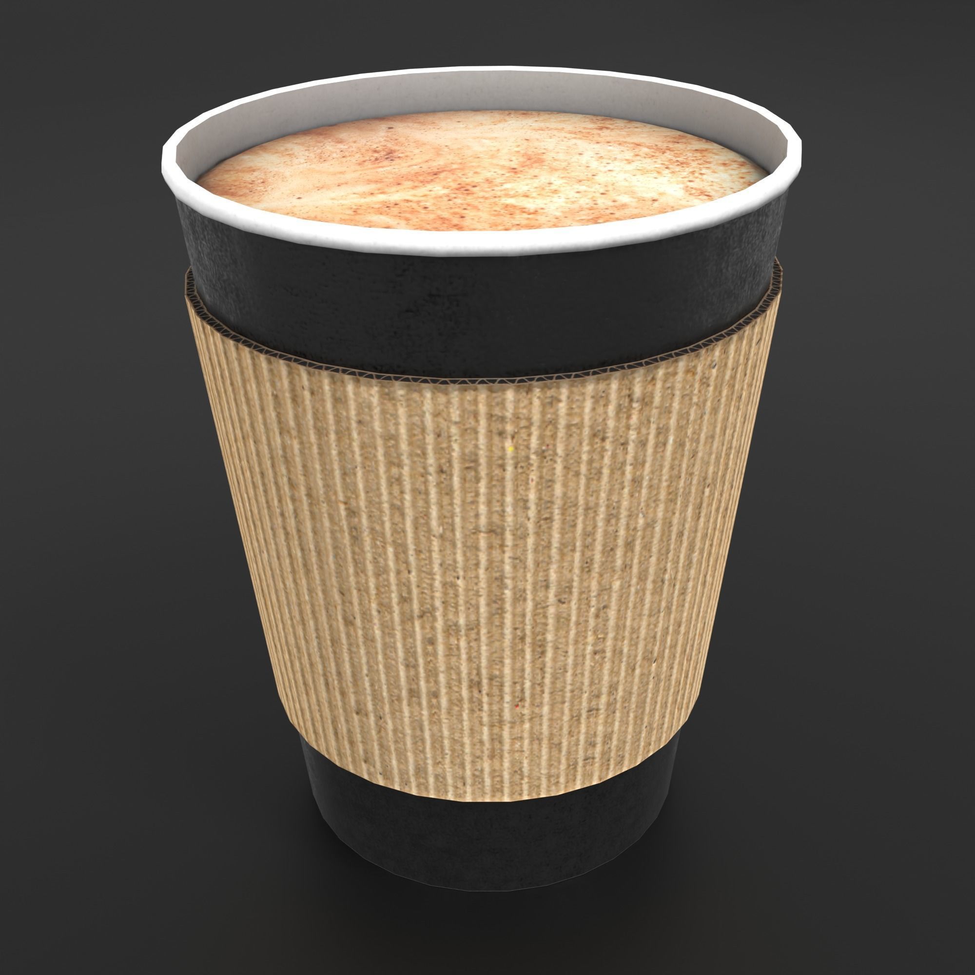 Paper cup of coffee Low-poly 3D model_3