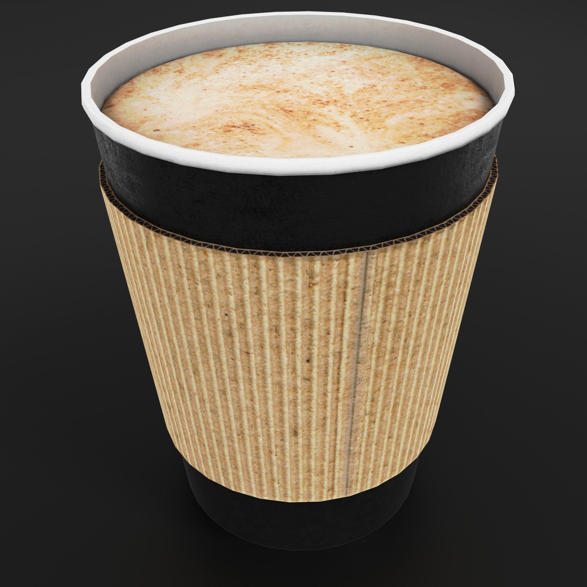Paper cup of coffee Low-poly 3D model_16