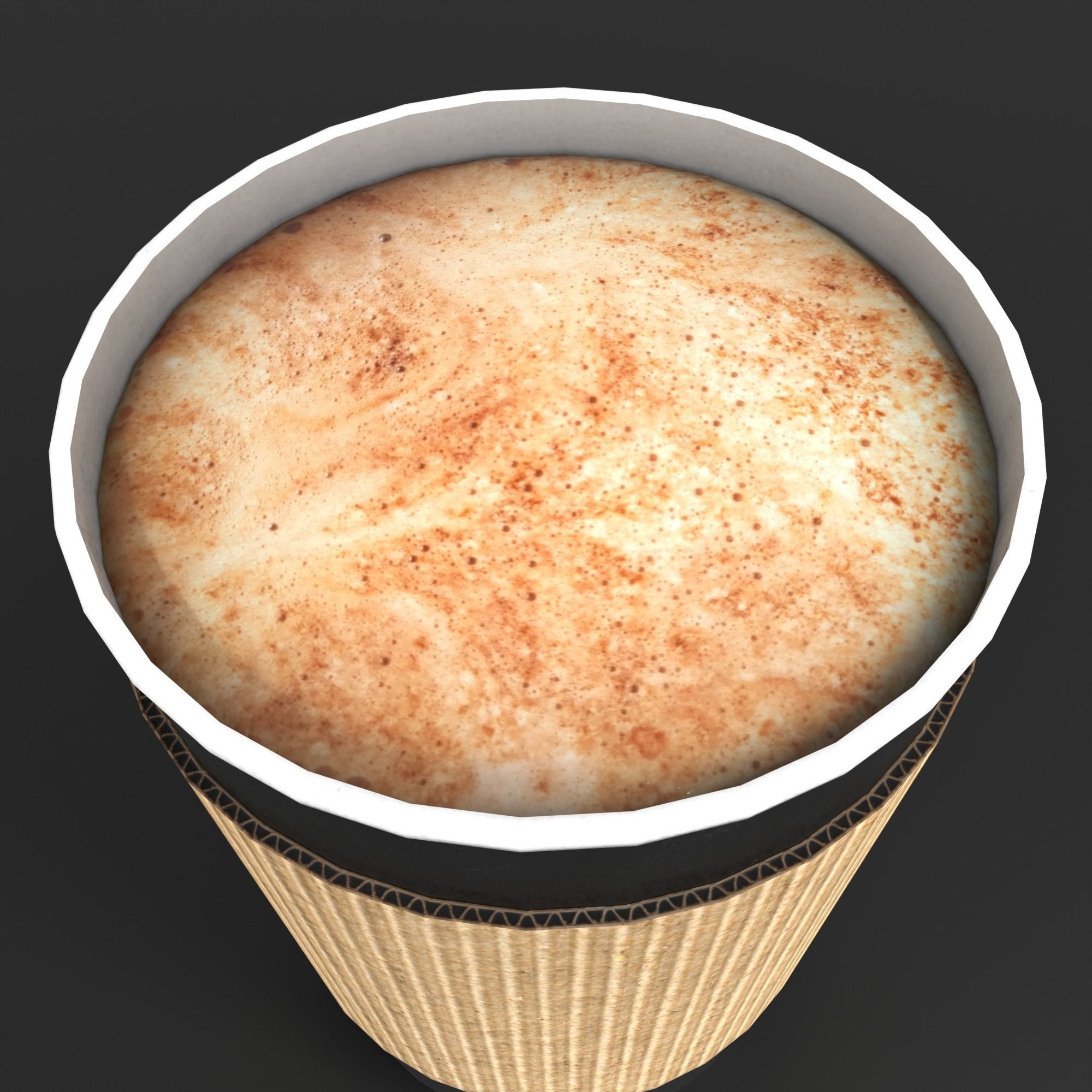 Paper cup of coffee Low-poly 3D model_4