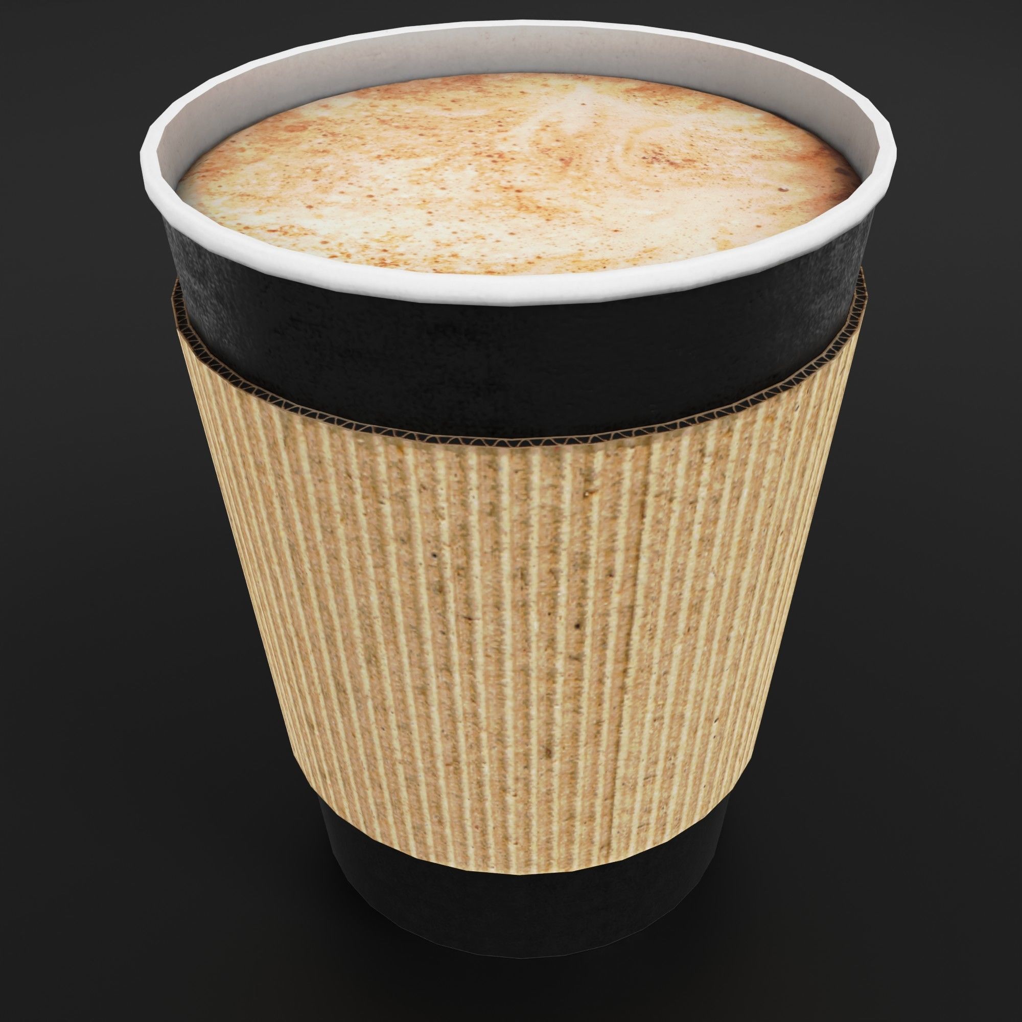 Paper cup of coffee Low-poly 3D model_27