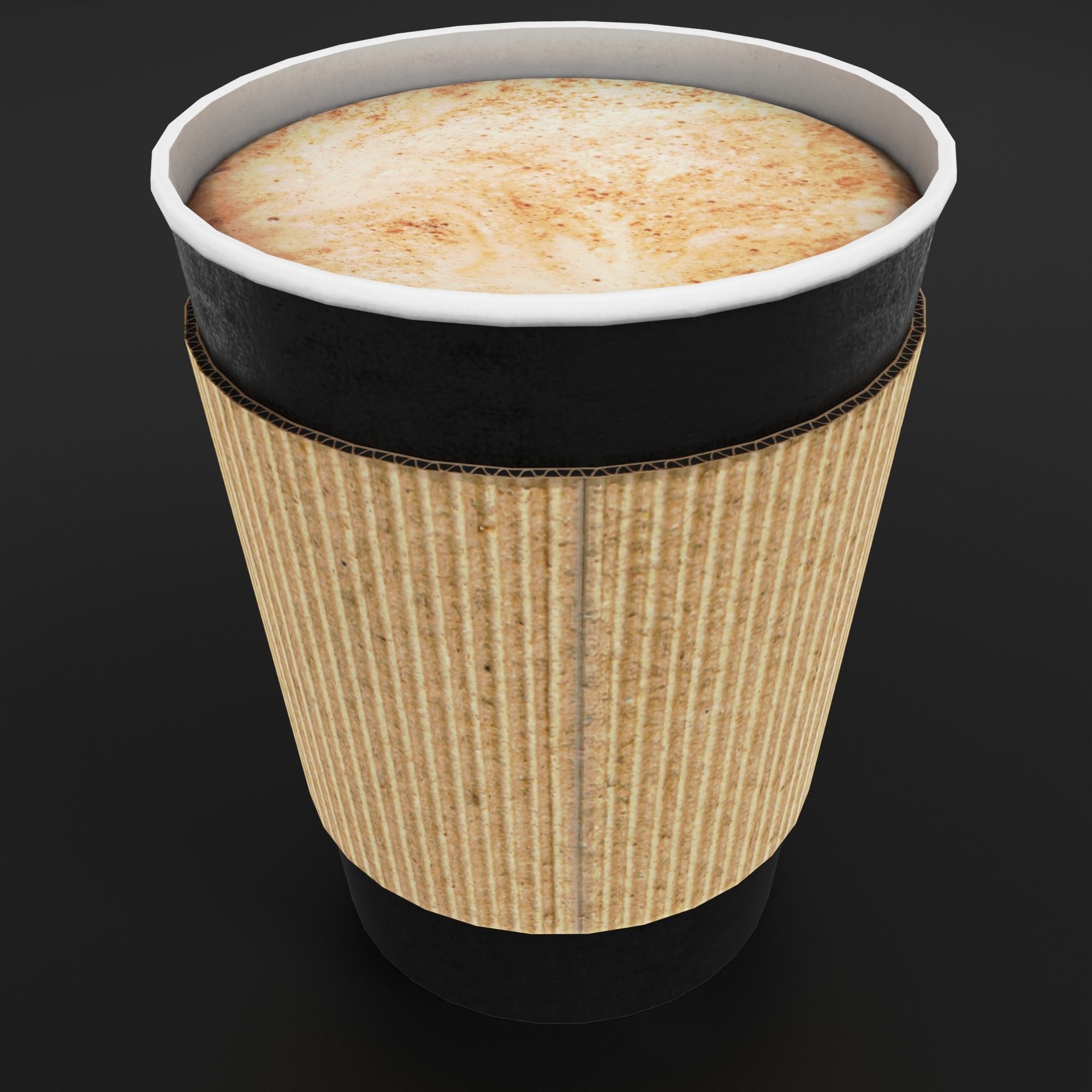 Paper cup of coffee Low-poly 3D model_15