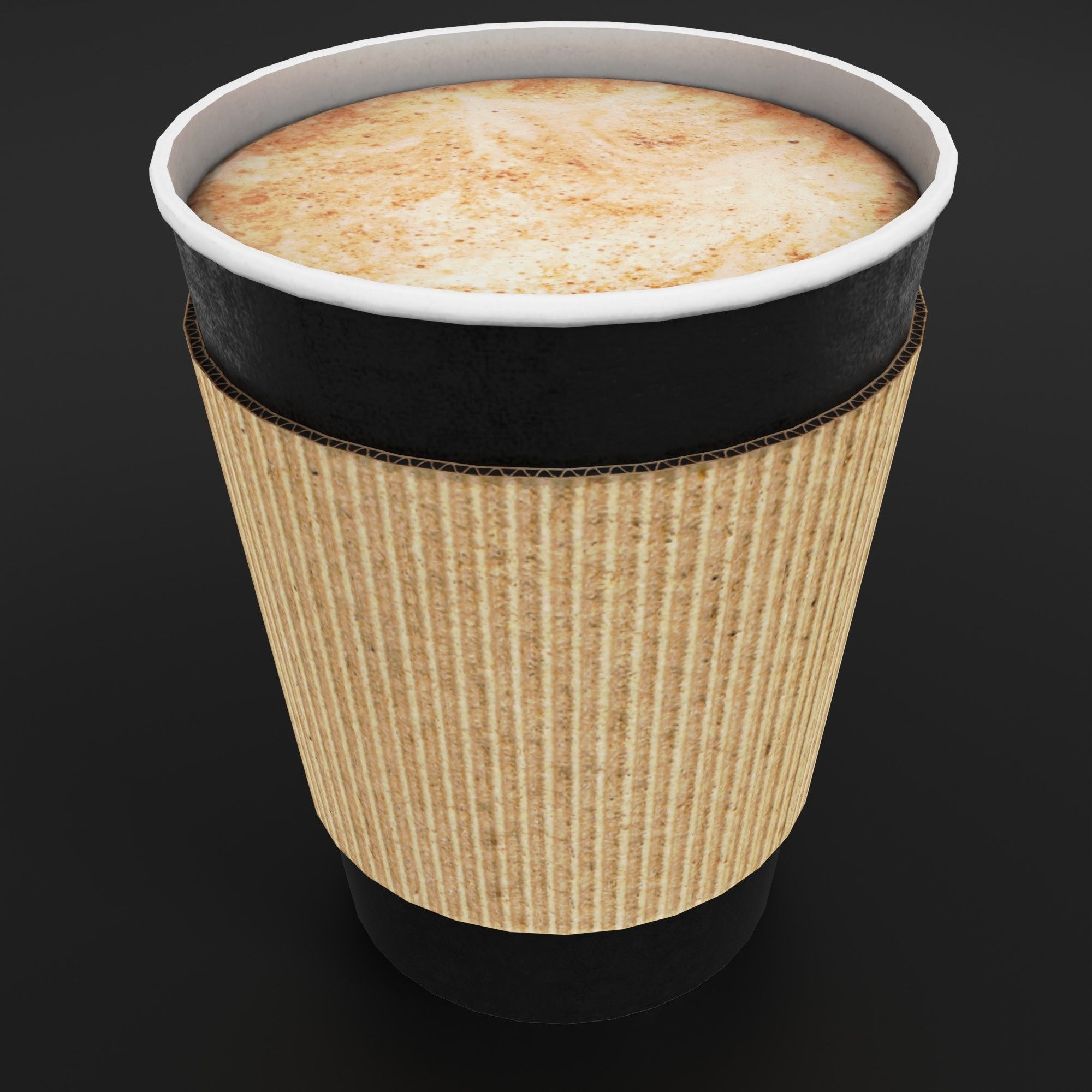 Paper cup of coffee Low-poly 3D model_30