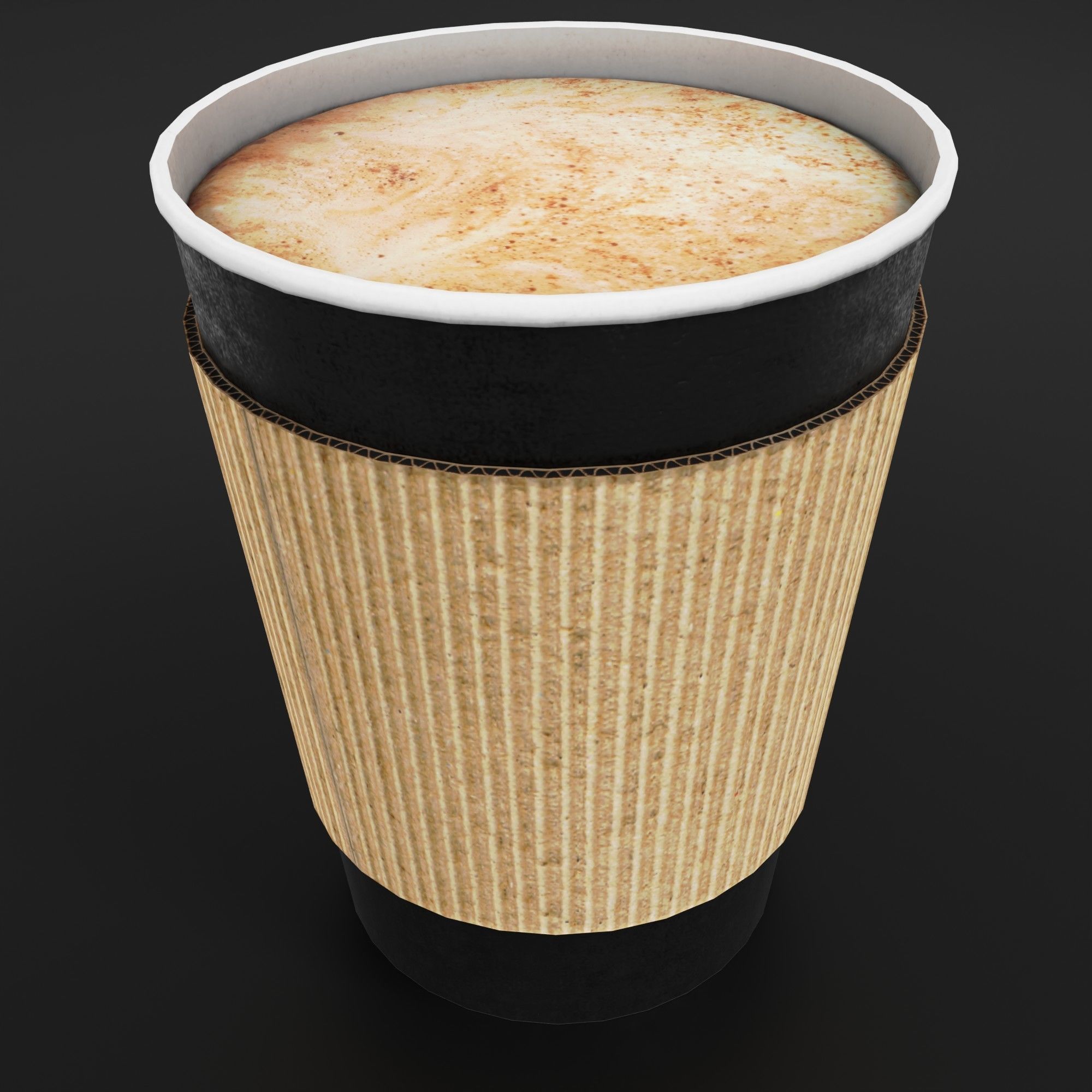 Paper cup of coffee Low-poly 3D model_11