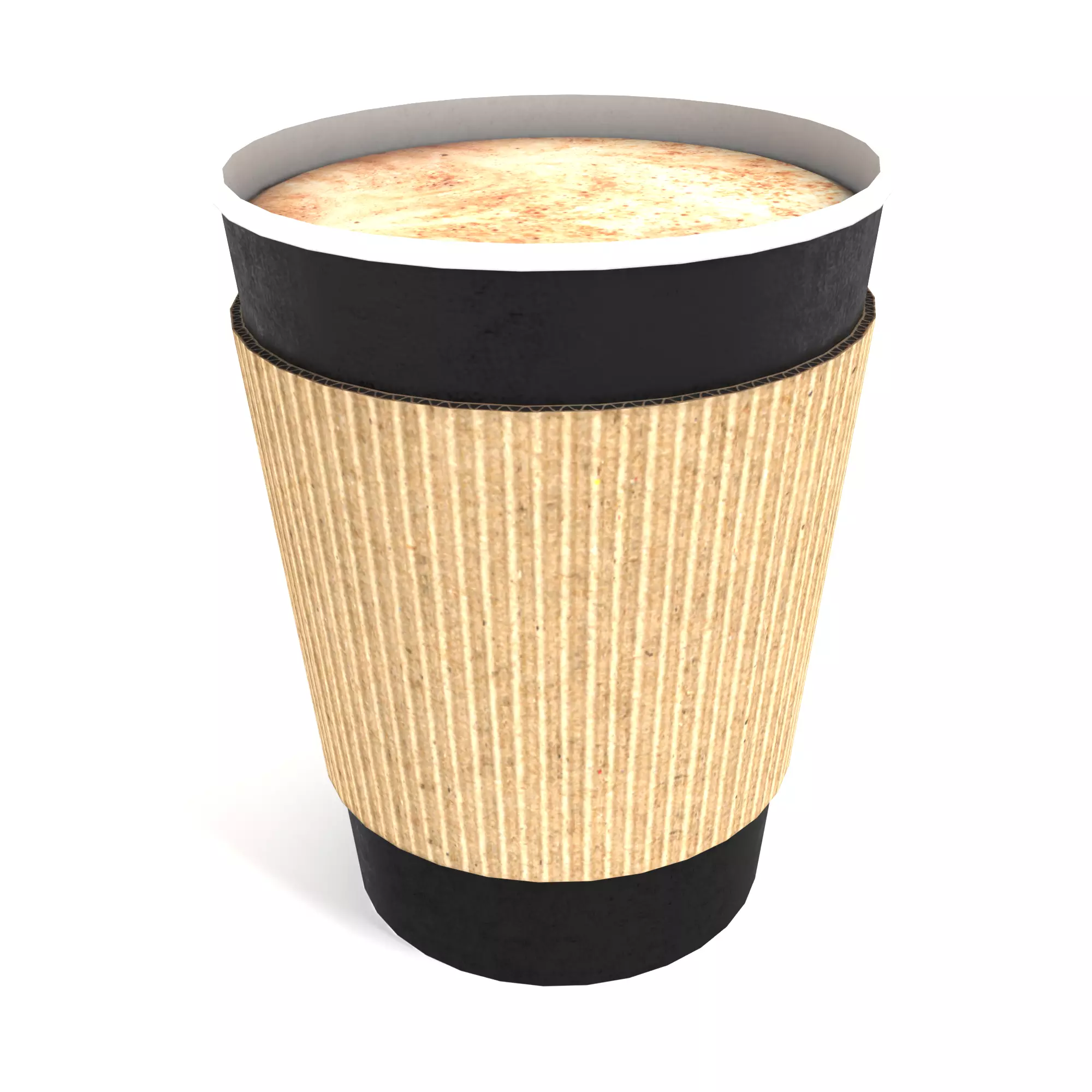 Paper cup of coffee Low-poly 3D model_0