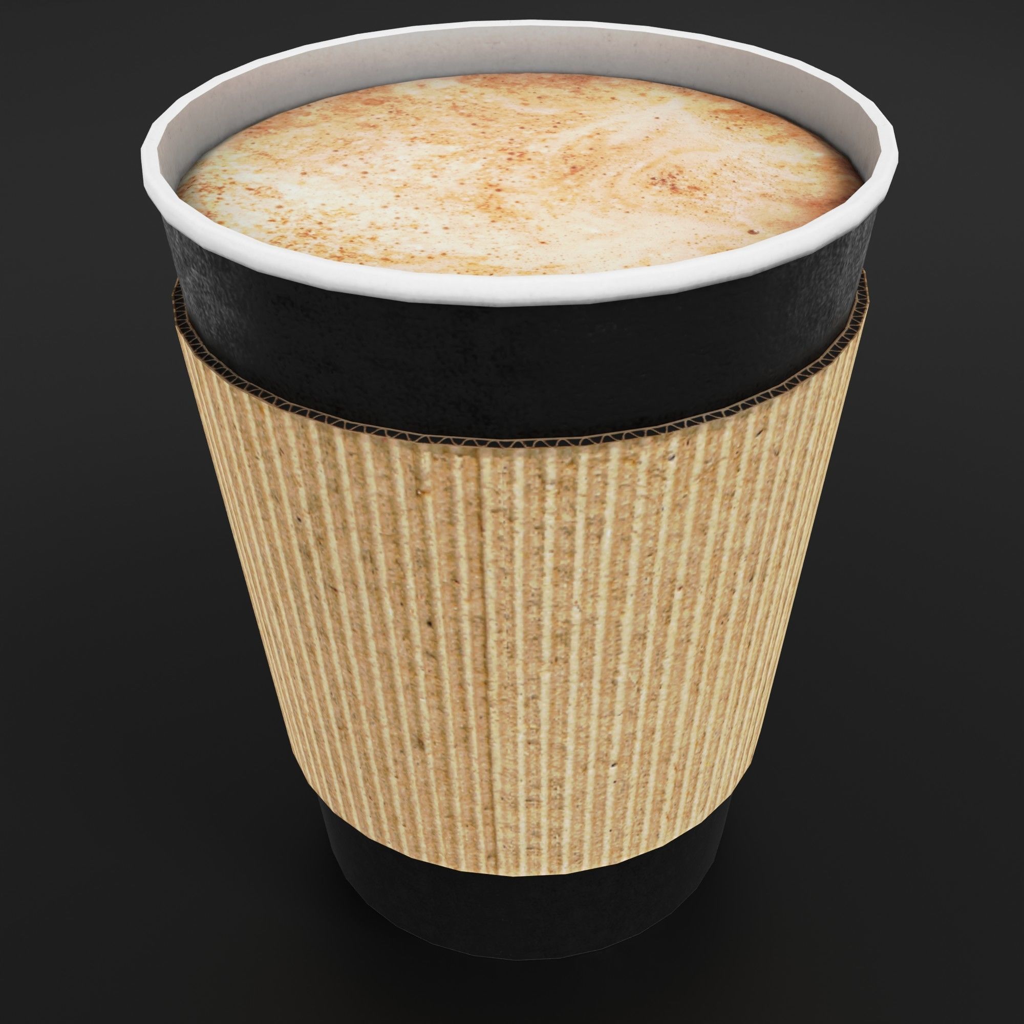 Paper cup of coffee Low-poly 3D model_25