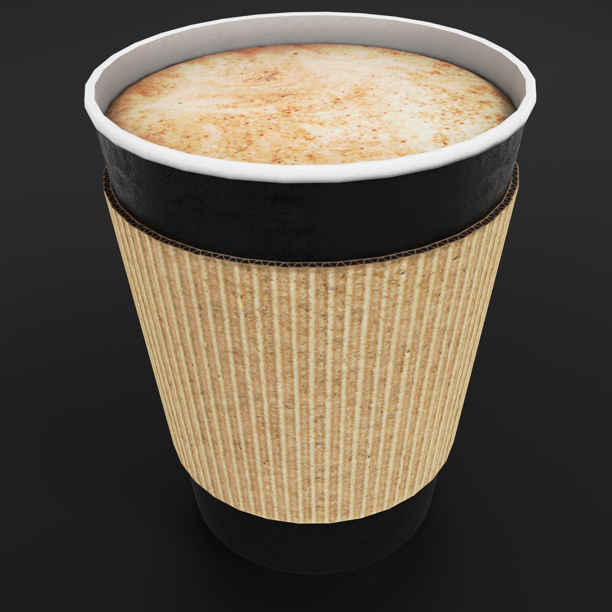 Paper cup of coffee Low-poly 3D model_36