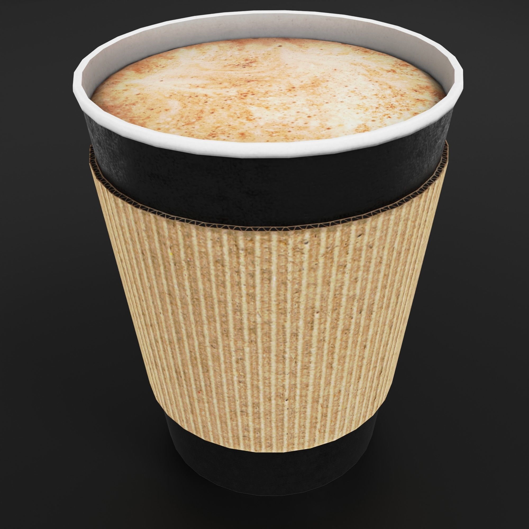 Paper cup of coffee Low-poly 3D model_35