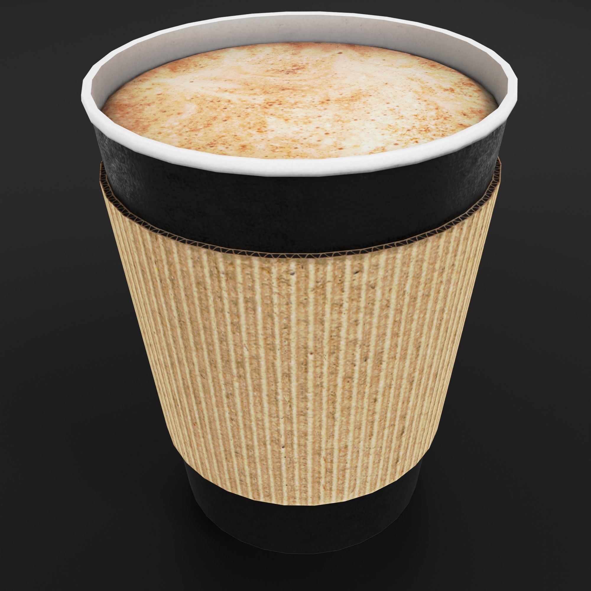 Paper cup of coffee Low-poly 3D model_34
