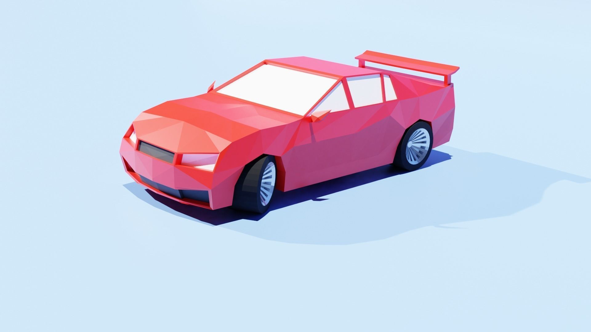 low poly car Low-poly 3D model_1